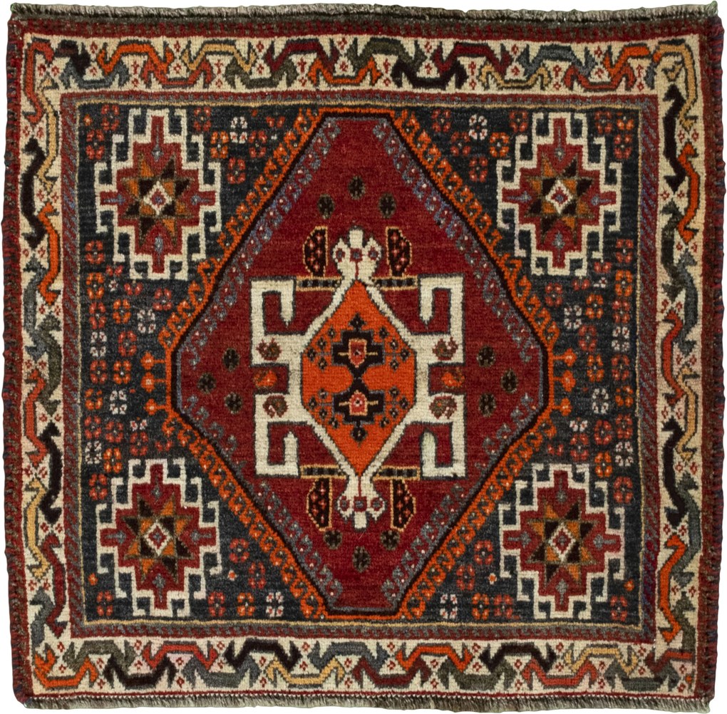 Shiraz Tappeto persiano 60x70 Rosso (Iran) Annodato A Mano
