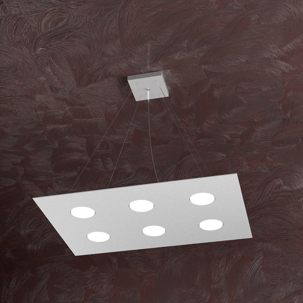 Lampadario Moderno Area Metallo Grigio 6 Luci Gx53