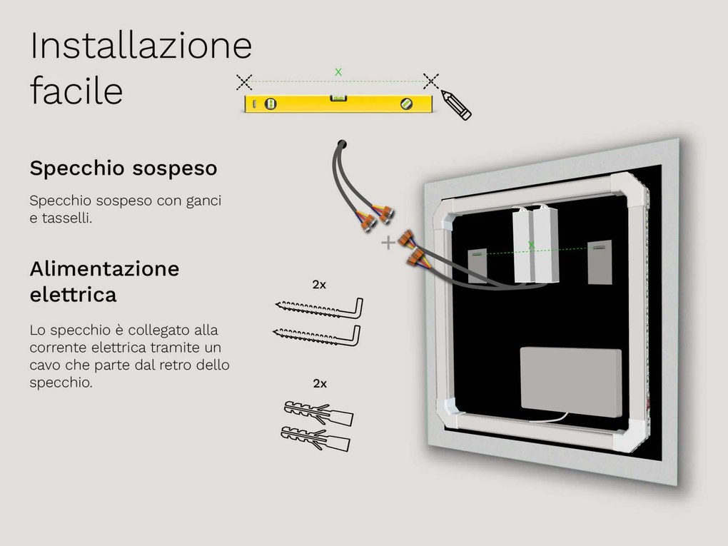 SMART specchio con luminazione M5 + SmartScreen with Google TV