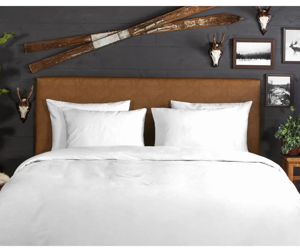 Biancheria da letto bianca in flanella per letto matrimoniale/per letto prolungato 240x220 cm – Good Morning