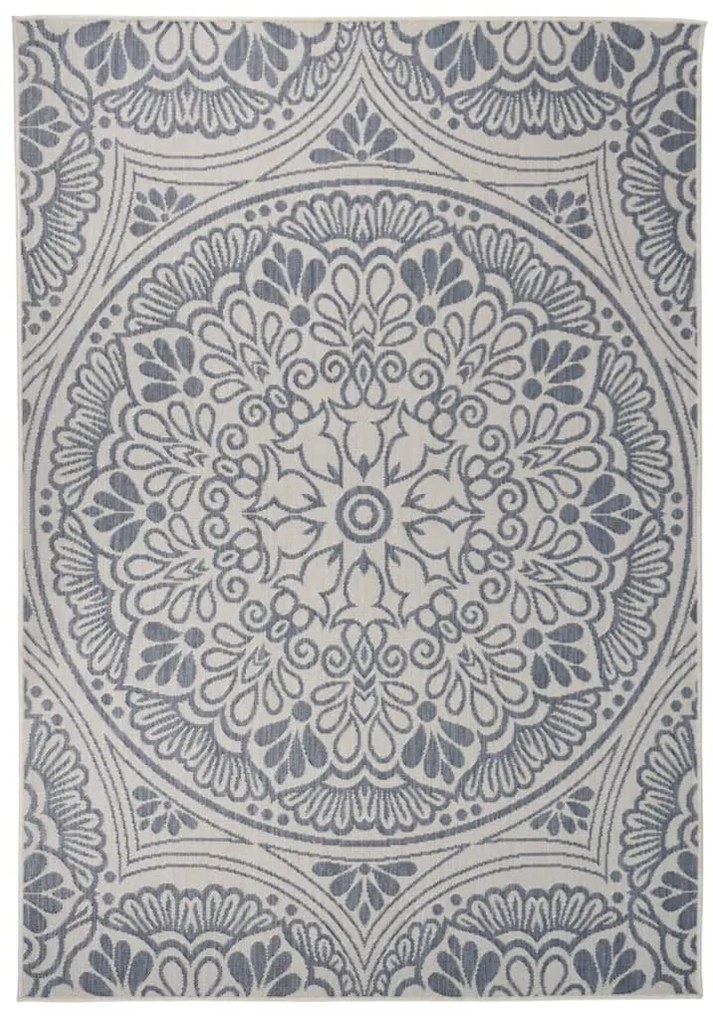 Tappeto Da Esterni A Tessitura Piatta 160x230 Cm Motivo Blu /