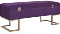 Panca con Vano Portaoggetti 105 cm Viola in Velluto 247572