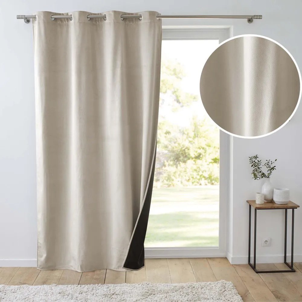 Tenda termoisolante beige in velluto 140x260 cm Polarchic – douceur d'intérieur