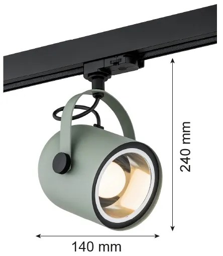 Argon 4310 - Faretto per sistema a binario NET 1xE27/15W/230V verde