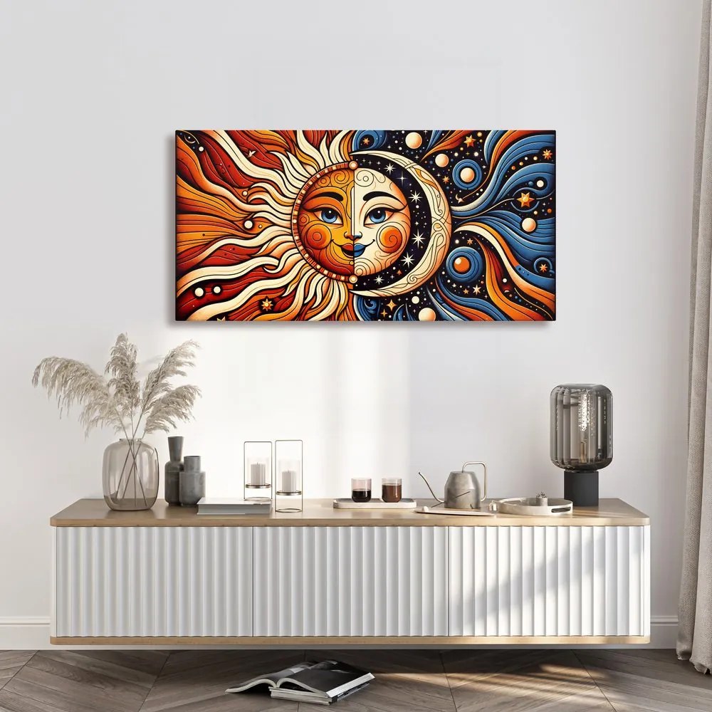 Quadro su tela – Volto solare e lunare