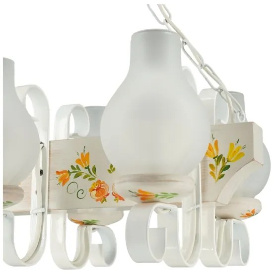 Brilagi - Lampadario con catena QUEEN 4xE14/40W/230V faggio/crema