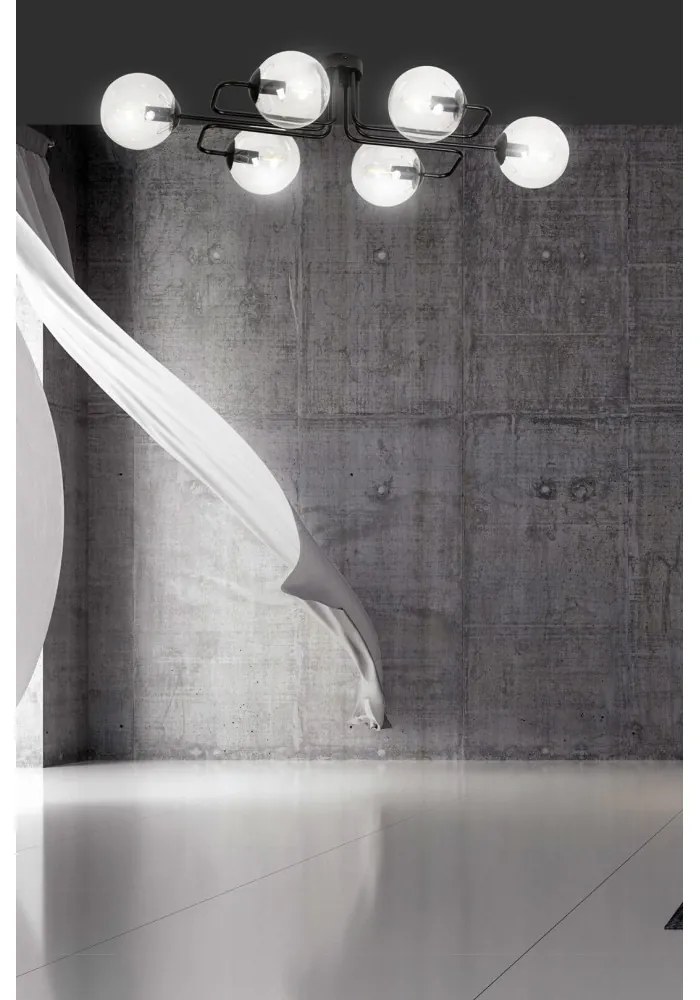 Lampadario da soffitto BRENDI 6 in acciaio e vetro 6xE14 Colore del corpo Trasparente