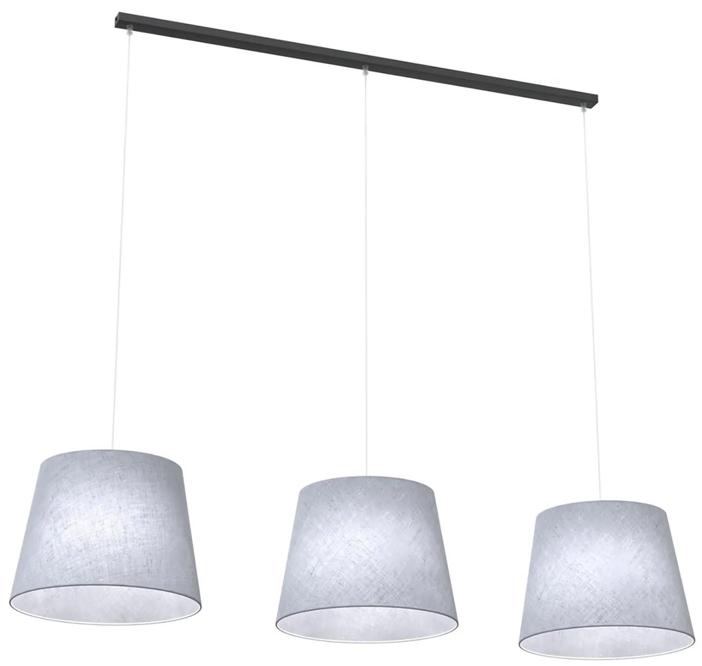 Lampadario A 4 Luci Osiride Con Paralumi In Tessuto Grigio