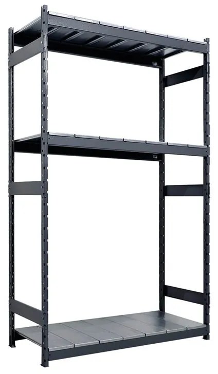 Scaffale in kit 3 ripiani Kompos L 180 x P 30 x H 200 cm grigio, portata per ripiano 400 kg