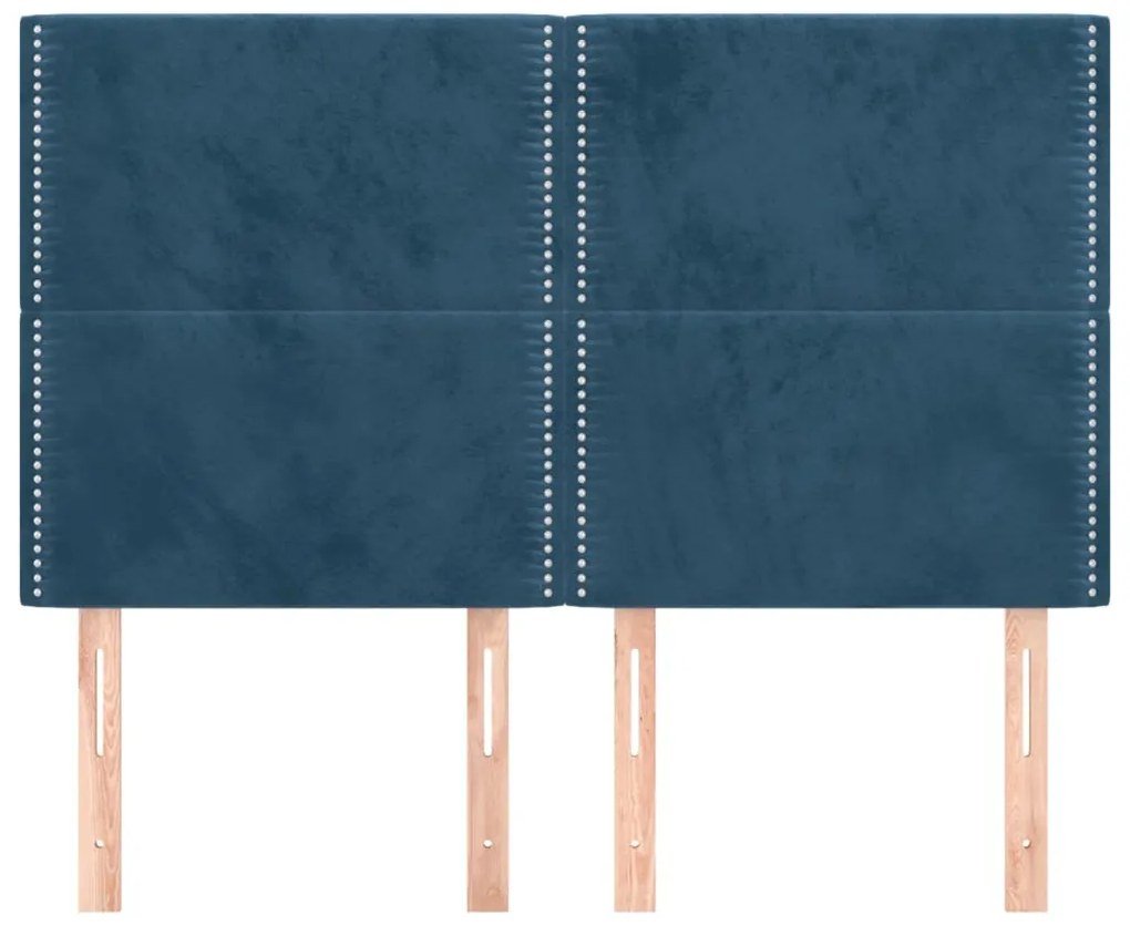 Testiere 4 pz blu scuro 72x5x78/88 cm in velluto