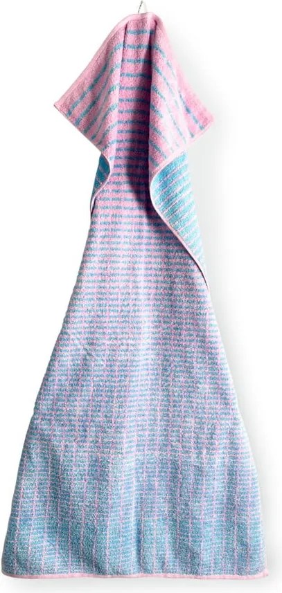 Asciugamano tipo terry blu/rosa in misto bambù 50x100 cm Nuance – JUNA