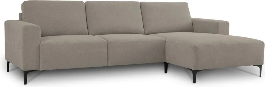 Divano angolare marrone chiaro (con penisola a destra/con chaise lounge) con rivestimento in ciniglia Fabian – Scandic