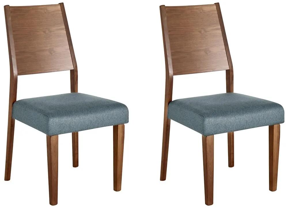 Set di 2 sedie legno scuro e grigio ELMIRA Beliani
