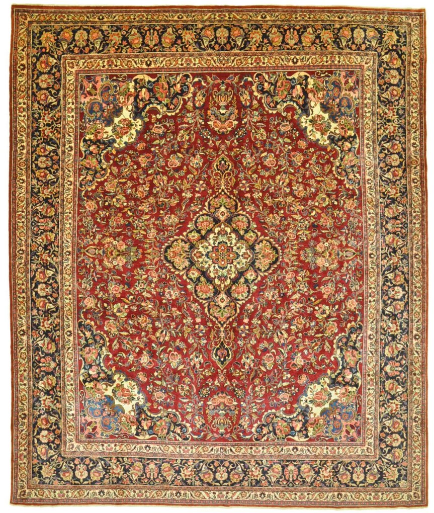 Mashad Tappeto persiano 320x380 Rosso (Iran) Annodato A Mano