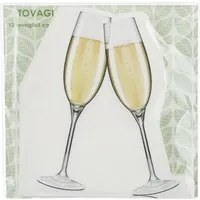 Set 12 tovaglioli calice champagne in carta