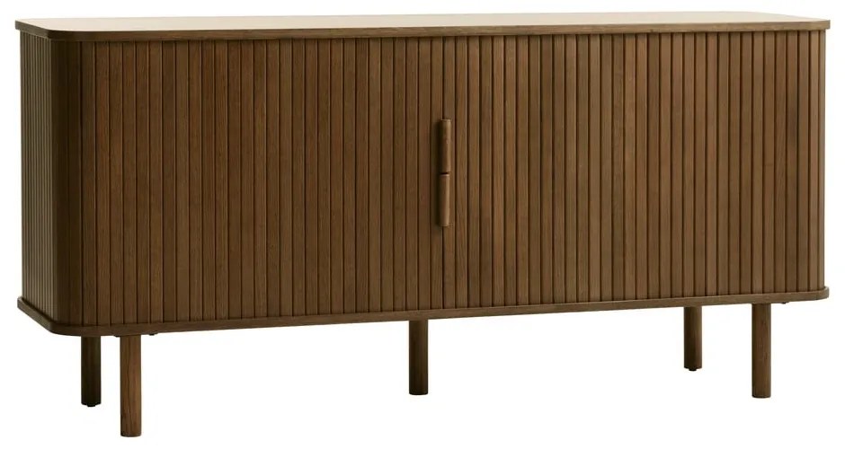 Cassettiera bassa marrone in rovere con ante scorrevoli 76x160 cm Cavo - Unique Furniture