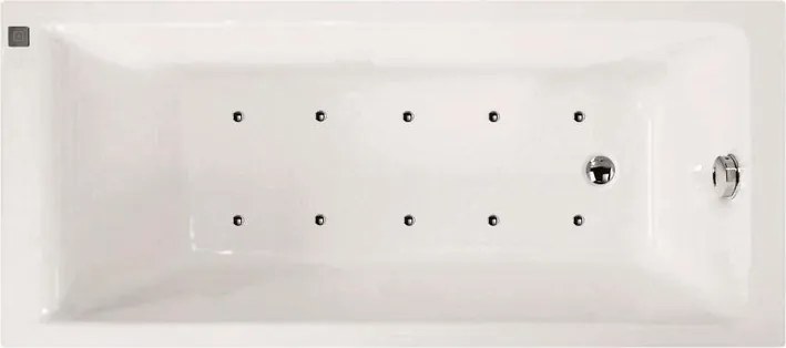 Vasca idromassaggio rettangolare Galaxy,bianco ,75, 170 cm, 10 bocchette, SANYCCES