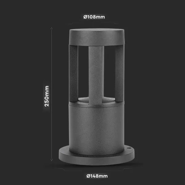 LED Lampada da esterno LED/10W/230V 25cm 6400K IP65 nero