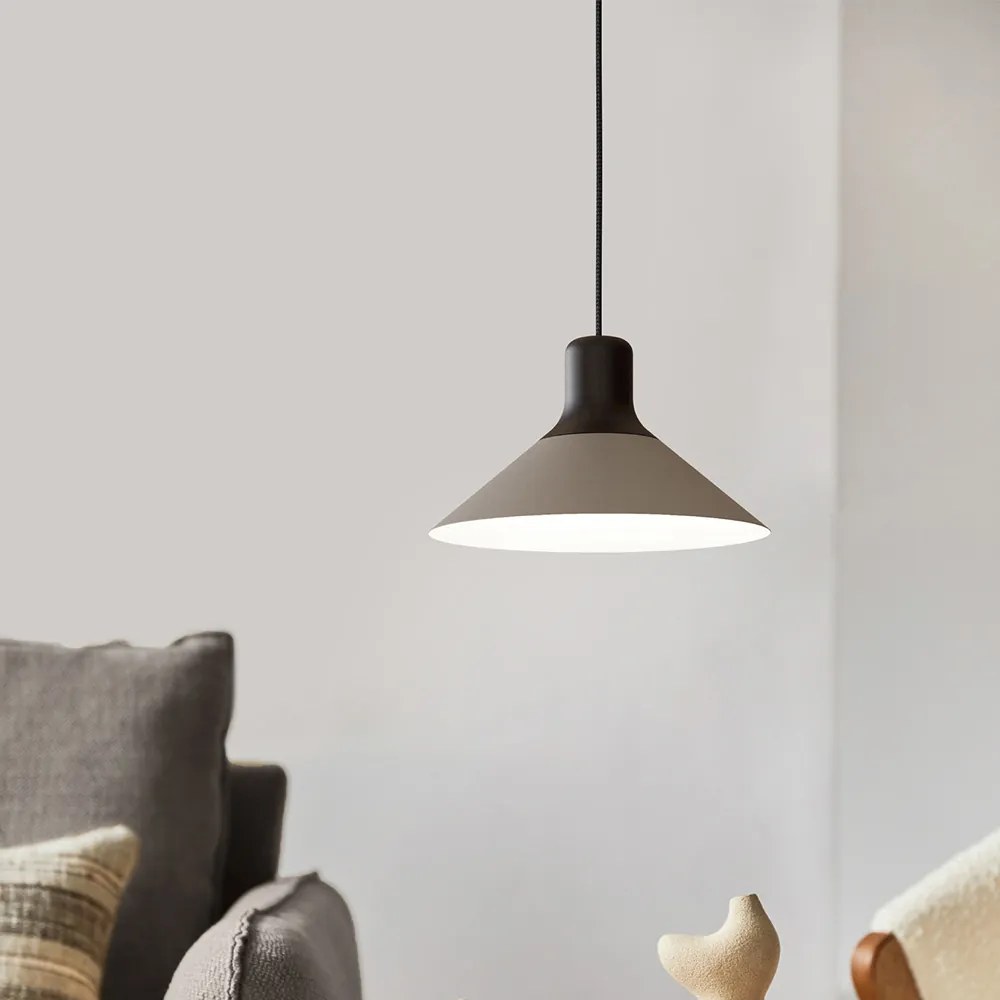 Lampadario Industrial Abreosa 1 Luce Metallo Nero E Grigio