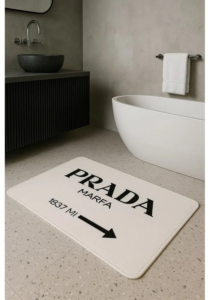 Set di tappetini per il bagno bianchi in velluto 2 pz 60x100 cm Prada – Mila Home
