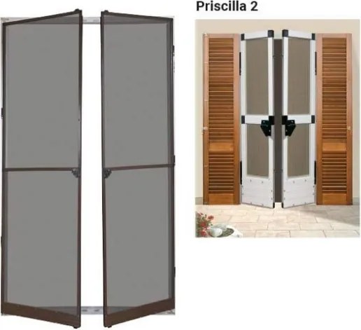 Zanzariera Per Porta A Battente 2 Ante 150x240 Telaio Alluminio Bronzo Sangiorgio