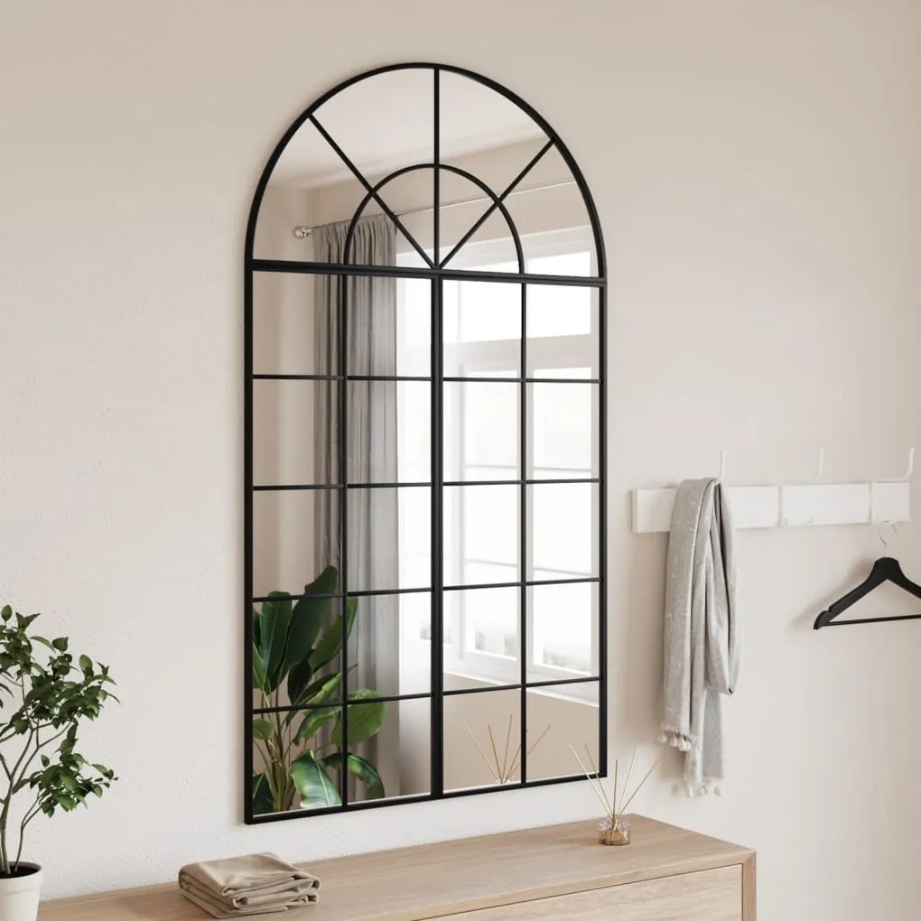 Specchio Da Parete Nero 80x140 Cm Arco İn Ferro /