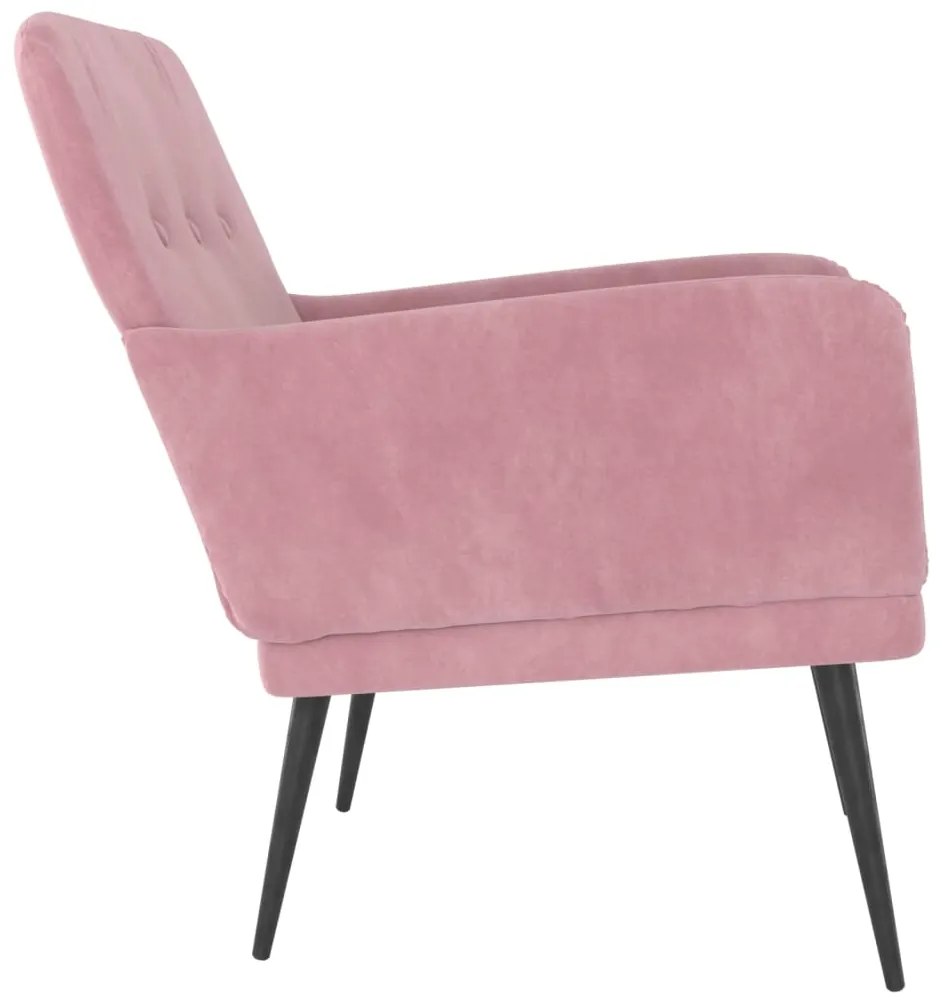 Poltrona rosa 62x79x79 cm velluto