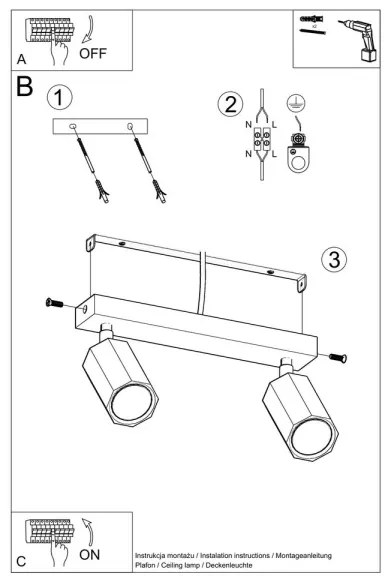 Sollux SL.1029 - Faretto ZEKE 2xGU10/40W/230V quercia