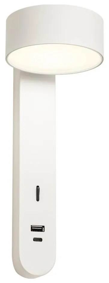 Redo 01-4640 - Lampada da parete LED SADES LED/6W/230V CRI 90 USB bianca