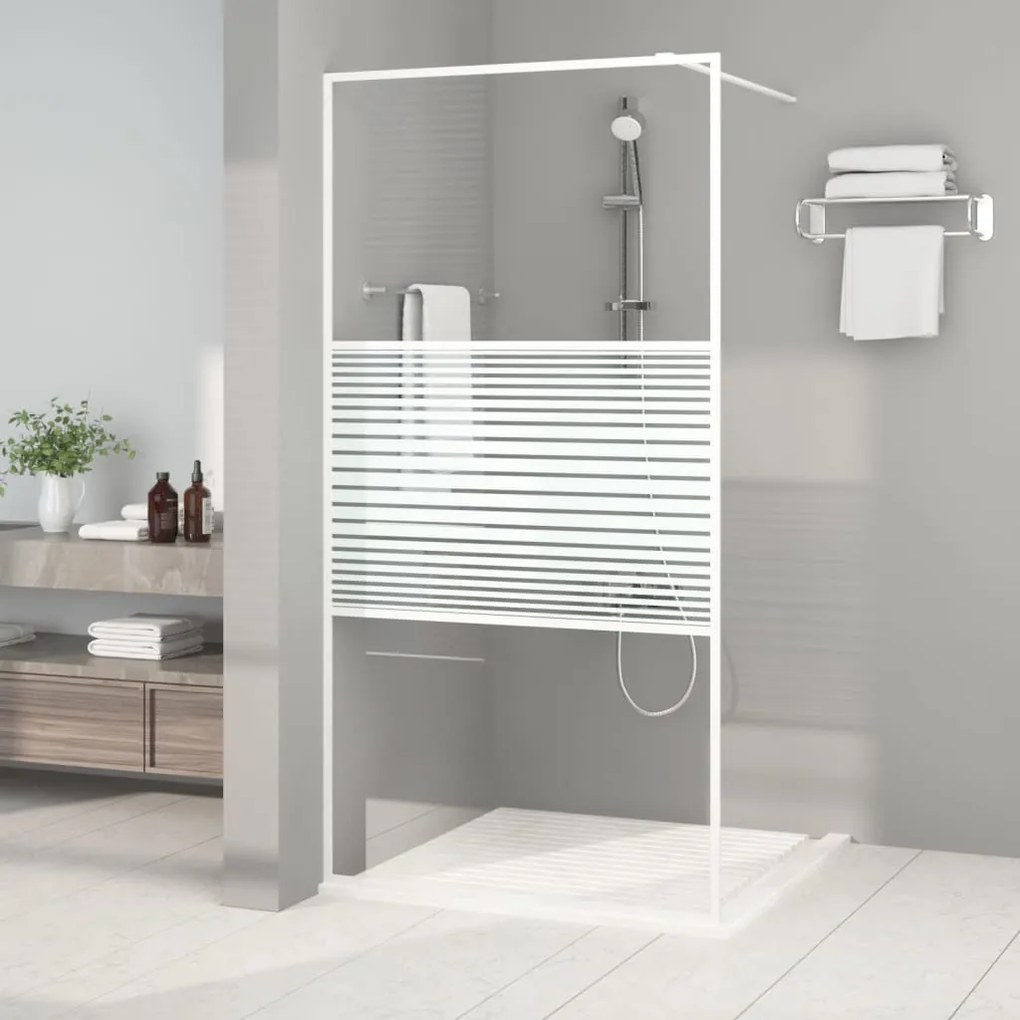 Parete Doccia Walk İn Bianca 100x195 Cm Vetro Trasparente Esg /