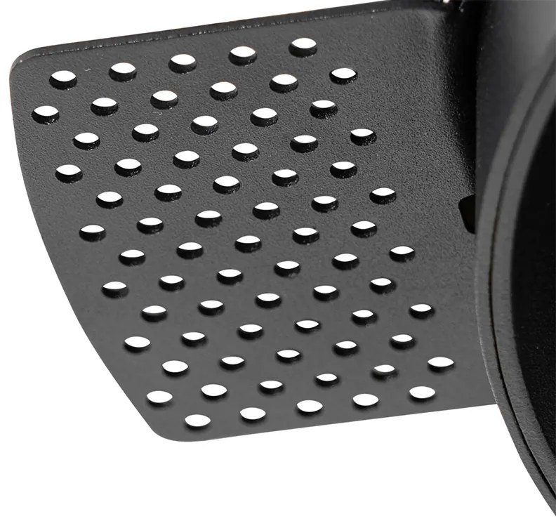 Faretto da incasso moderno nero GU10 AR111 rotondo senza cornice - Oneon