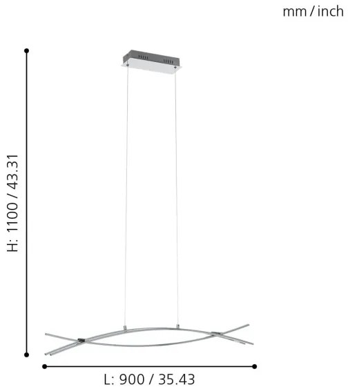Eglo 96331 - Lampadario LED a sospensione con filo NEVADO 3xLED/9W/230V