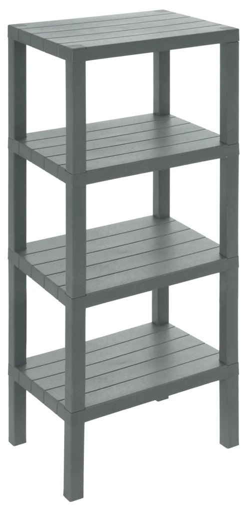 Scaffale Da Bagno Salvaspazio 100 Cm Quattro Ripiani Feridras "Woody" Grigio