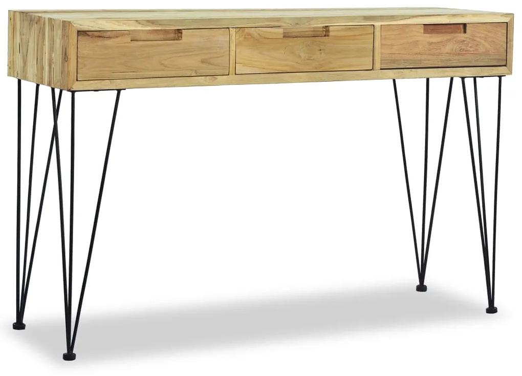 Tavolo consolle 120x35x76 cm in legno massello di teak