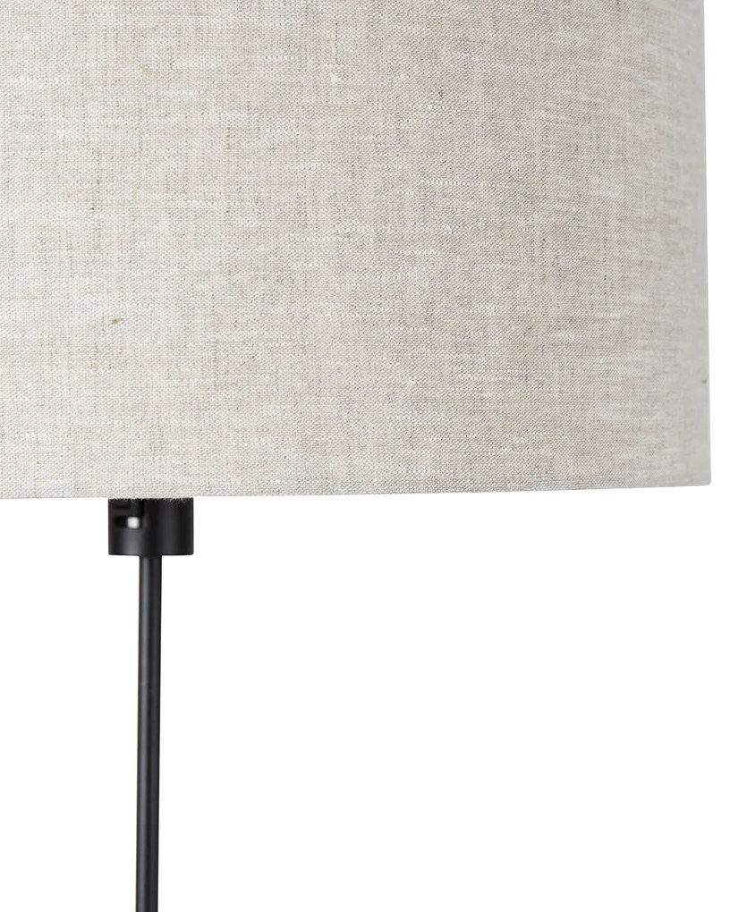 Lampada da terra nera regolabile con paralume grigio chiaro 50 cm - Parte