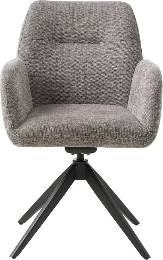 Sedia da pranzo grigia in imbottito con braccioli Roxana – Unique Furniture