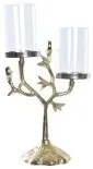 Candelabro DKD Home Decor Cristallo Dorato Alluminio Uccelli (29 x 15 x 48 cm)