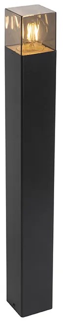 Lampada da esterno da terra nera 70 cm IP44 con vetro fumé - Denmark
