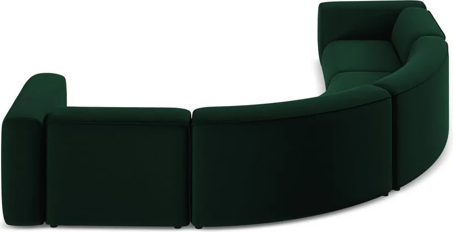 Divano angolare verde scuro con rivestimento in velluto Ekahi – Makamii