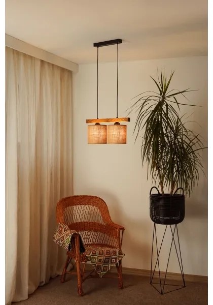 Brilagi - Lampadario a sospensione con filo FOREST 2xE27/15W/230V pino/marrone/nero