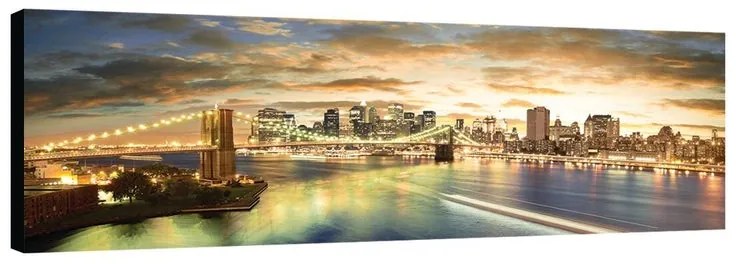 Stampa su tela Tramonto su New York, seppia 160 x 60 cm