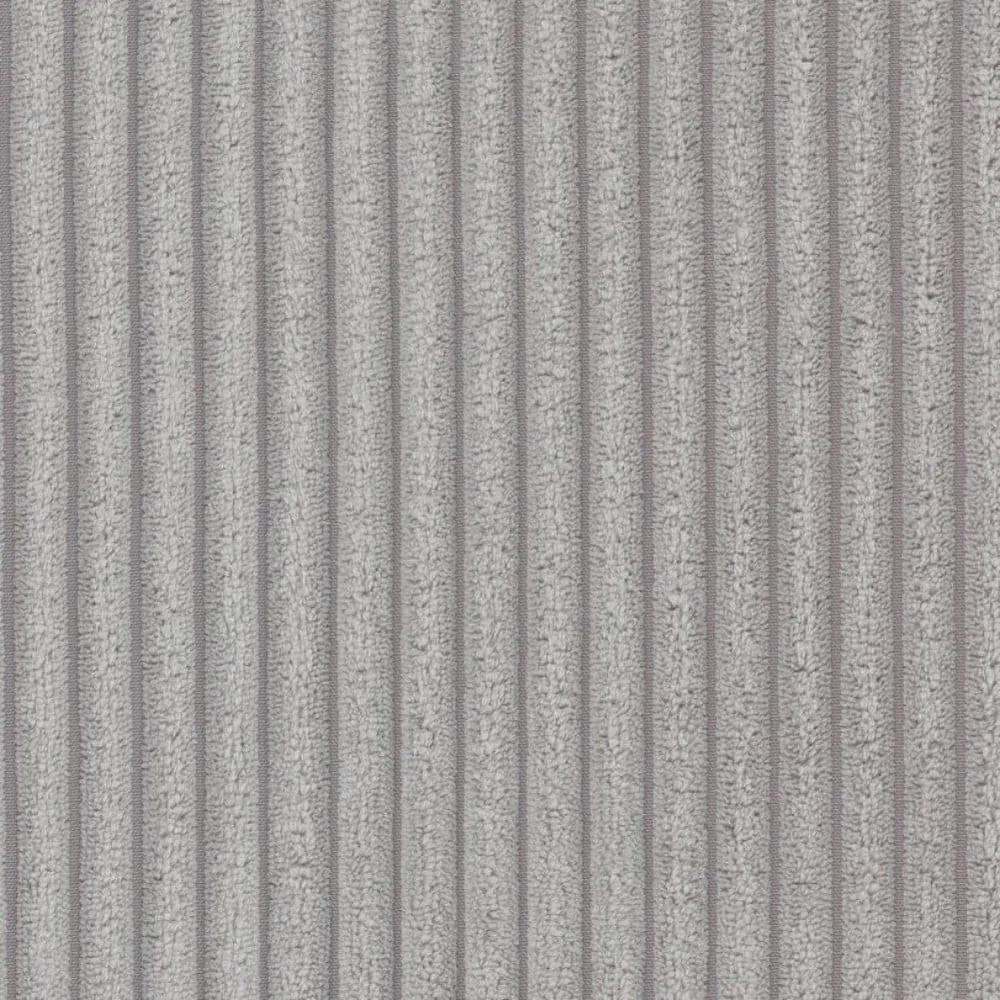Divano angolare in velluto a coste grigio chiaro (angolo destro/U) Ariella - Ropez