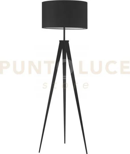 Piantana ibis nera 1 luce attacco e27 50x160cm in metallo e tessuto