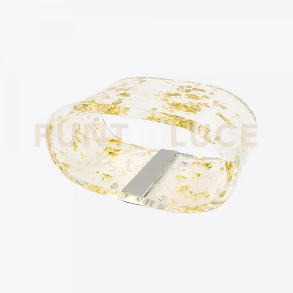 Lampada piccola future in cristallo acrilico trasparente e oro led ...