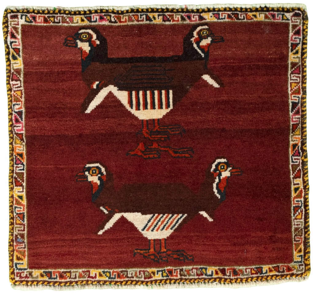 Shiraz Tappeto 60x60 Rosso (Iran) Annodato A Mano