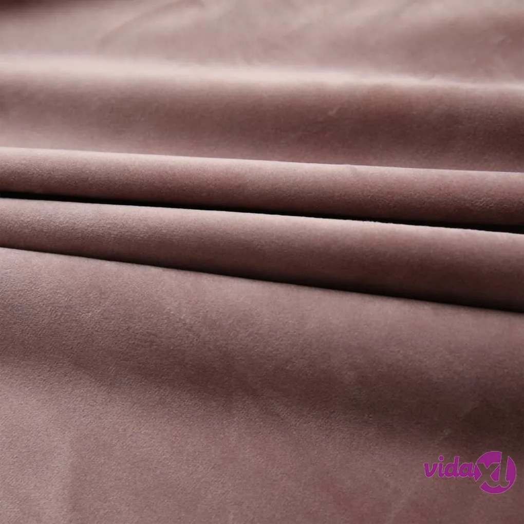 vidaXL Tende Oscuranti con Ganci 2 pz Rosa Antico in Velluto 140x225cm