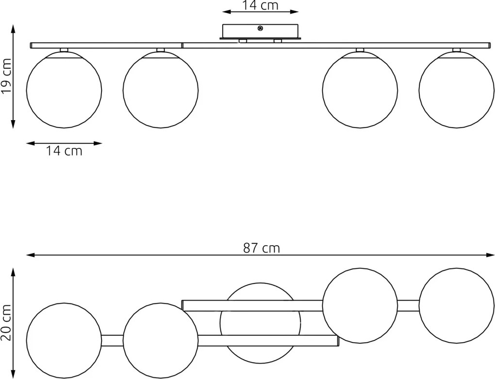 Lampada da soffitto KAIRO 4 4xE14 in Acciaio - Mokka