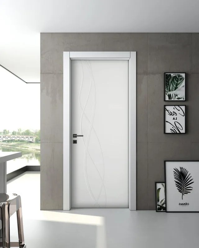 Porta interna a battente Wonder in legno laccato colore bianco, L 70 x H 210 cm, apertura reversibile