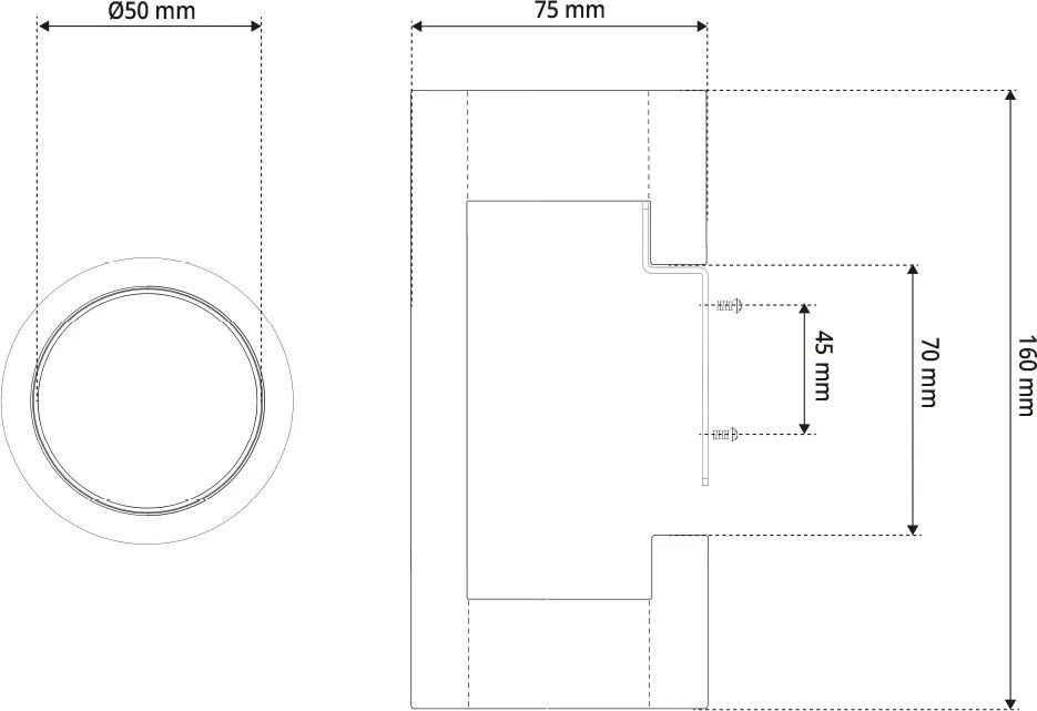 Applique da Parete 2xGU10 Cilindrica Ø75mm in Gesso Pitturabile