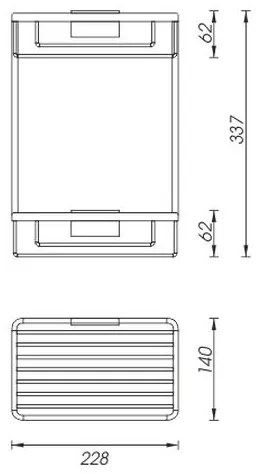 NIMCO Ki 14017D-26 - Mensola a muro per doccia a due livelli KIBO cromo lucido